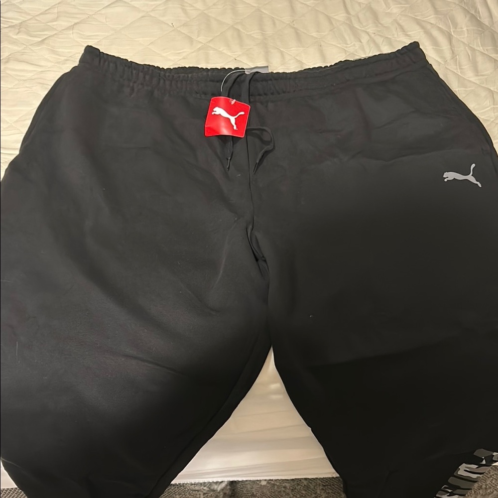 Puma Black Sweatpants with Red Accents